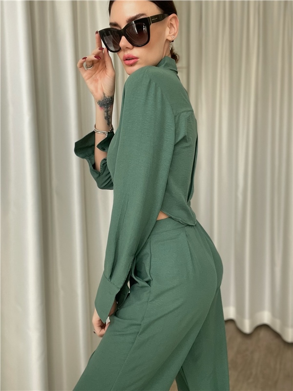 Zara Yeşil Gömlek & Pantolon Takım